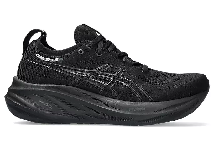 Women's Asics Gel-Nimbus 26, Black/Black, 9 B Medium